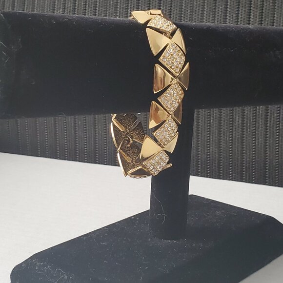 Signed FAC Fifth Avenue Collection Butler Link Clear Crystal Bracelet - Picture 2 of 10